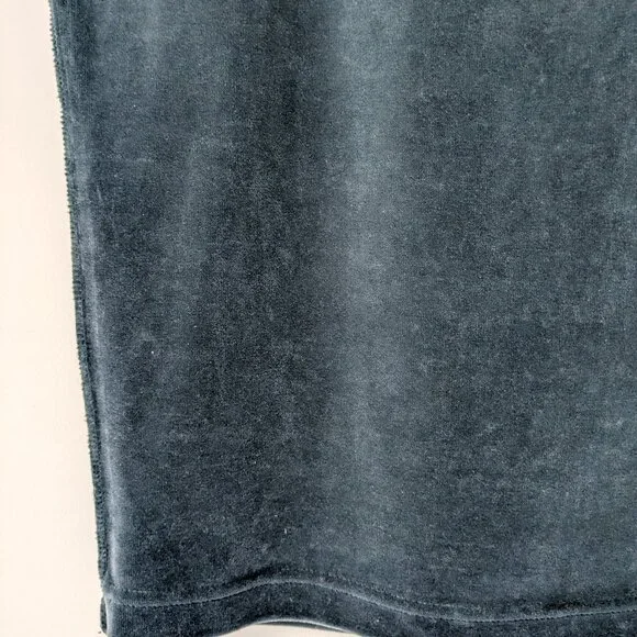 Sonia Rykel Velvet Dark Teal Stretch Pencil Skirt sz L - Picture 2 of 4